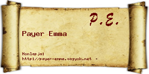Payer Emma névjegykártya